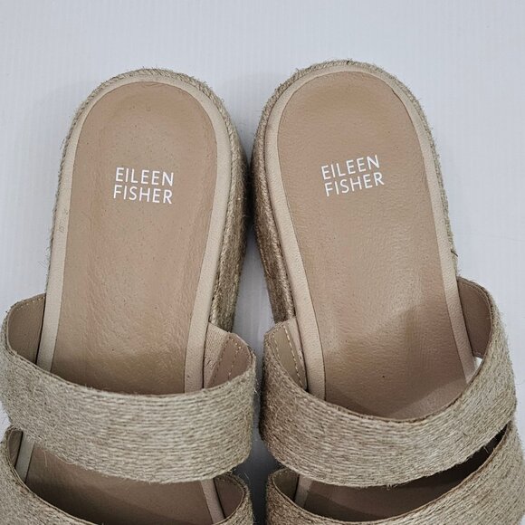Eileen Fisher Mayla Espadrille Sandal Womens 11 Jute Platform Slide Summer NEW - Picture 7 of 13